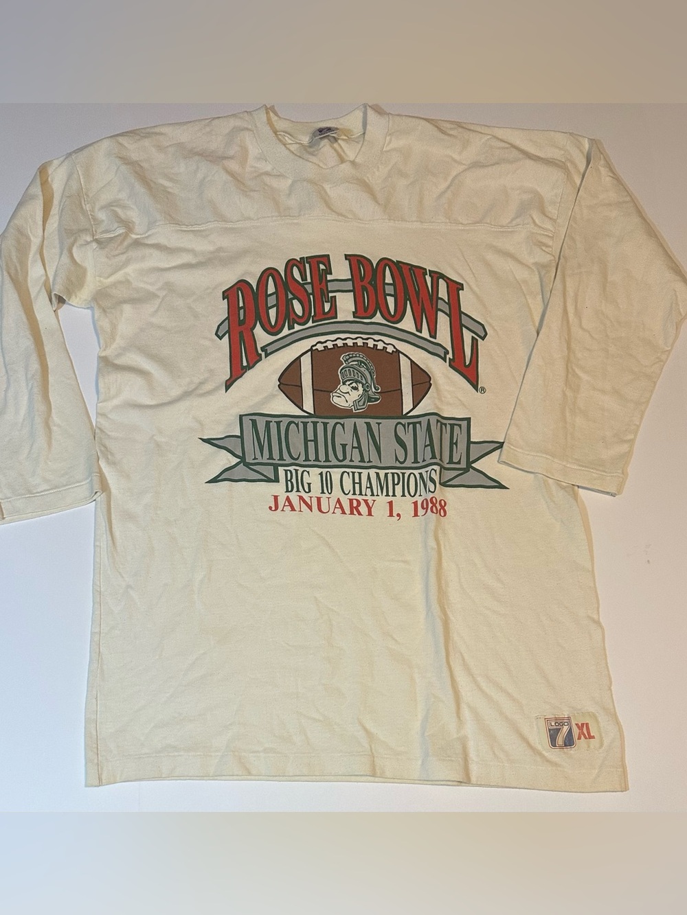 Vtg Logo 7 University of Michigan 1988 Rose Bowl T Shirt